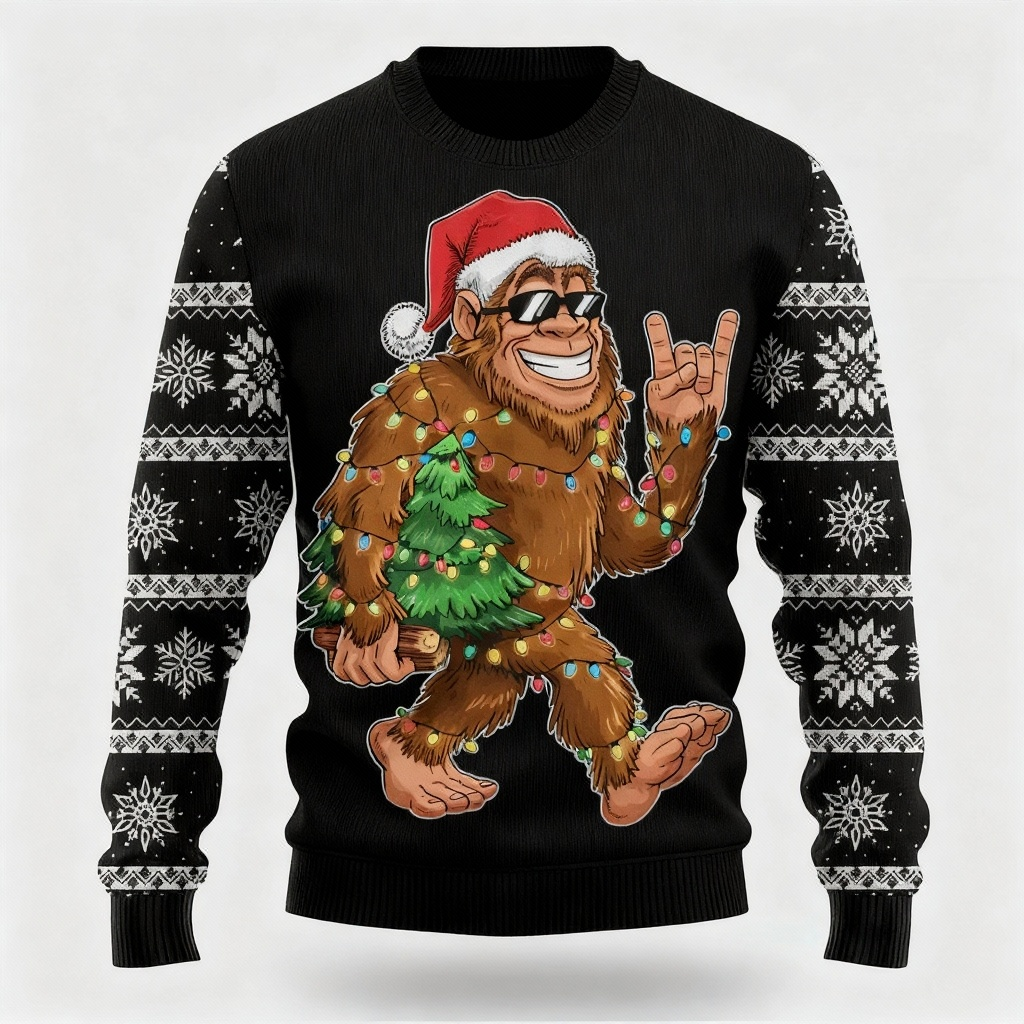 Animal Pattern Design - Black Holiday Icon Sweater