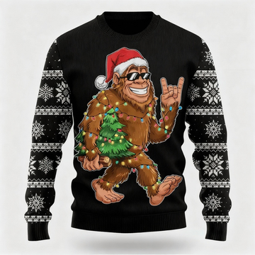 Animal Pattern Design - Black Holiday Icon Sweater
