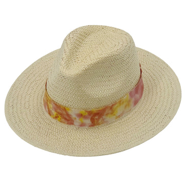 Flat-Brim Summer Hat – Bold Flame Accent