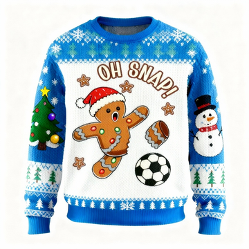 Xmas Cartoon Pattern Print Sweater - Ugly & Cozy Unisex Pullover