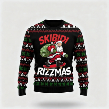 Santa Claus Print - Classic Holiday Motif Ugly Sweater