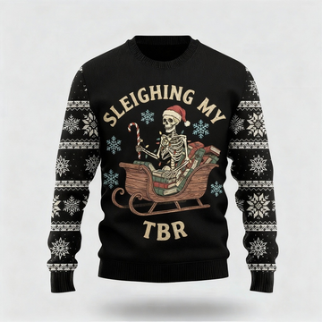 Playful Skull Print - Black Holiday Icon Sweater