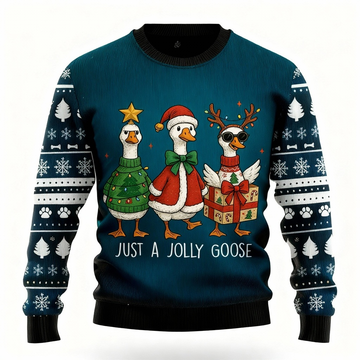 Goose Print - Vintage Christmas Icon Ugly Sweater