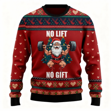 Santa Claus Pattern Print - Holiday Iconography Ugly Sweater