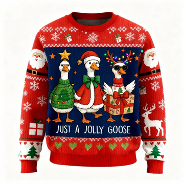 Goose Cartoon Pattern Ugly Sweater - Unisex Christmas Party Essential