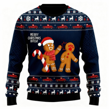 Loud, Proud & Unmissable: Xmas Cartoon Print Ugly Christmas Sweater