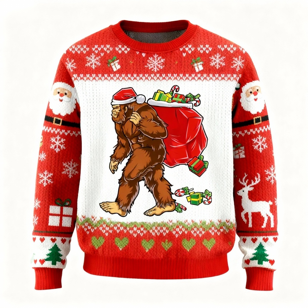 Gorilla Pattern Ugly Sweater - Unisex Christmas Party Essential