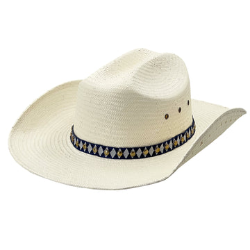 Chic Straw Hat – Soft Curve, Metallic Detail Trim