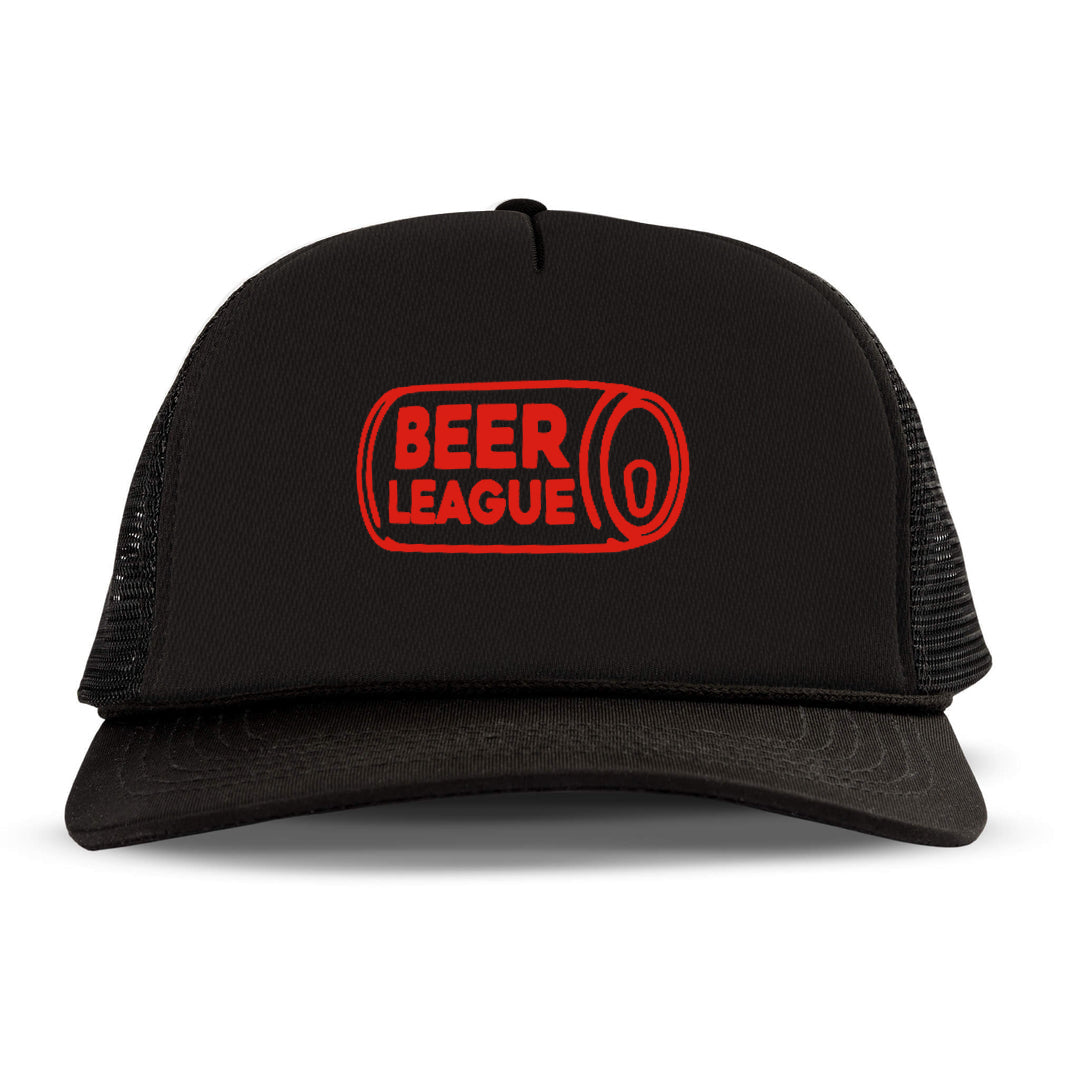 Beer Can Pattern BEER LEAGUE Letter Printed Trucker Hat