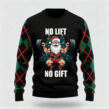Funny Santa Claus Pattern Design - Maximalist Christmas Print Ugly Sweater