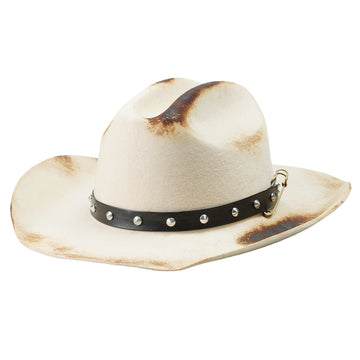 Refined Felt Hat – Subtle Hue, Edgy Flame Marks