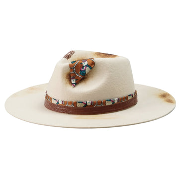 Artistic Felt Hat – Light Base, Rebellious Detailing