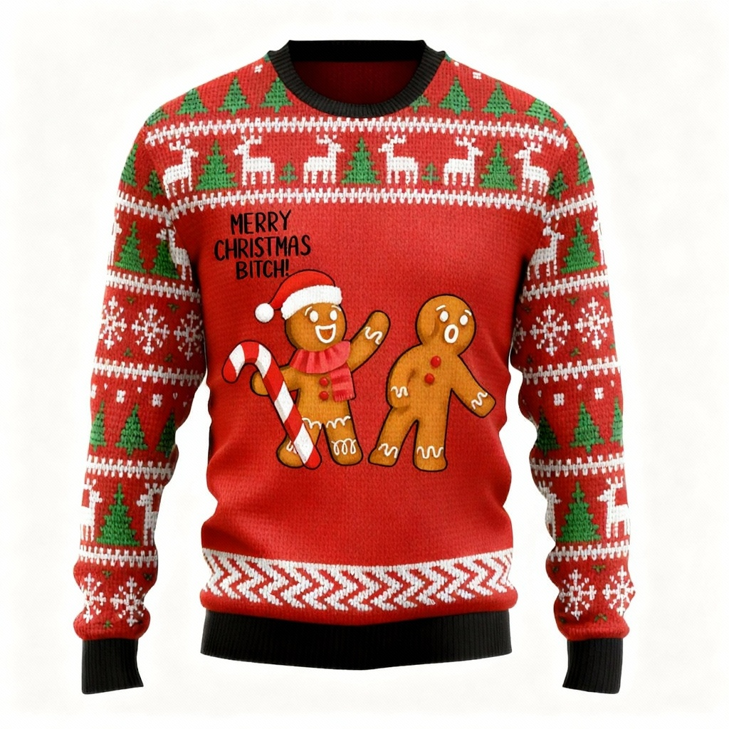 Cute Pattern Print Ugly Christmas Sweater Gift - Best Funny Holiday Present