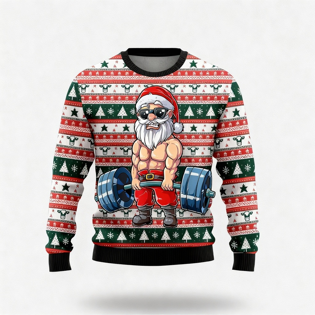Funny Santa Claus Print - Ugly Christmas Icon Mash-Up