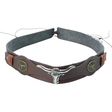 SILVER BULL LEATHER HAT BAND