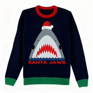 Festive & Fearless: Shark Print Christmas Jumper