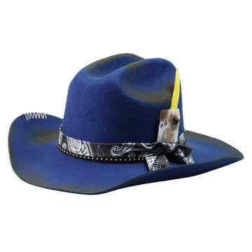 Statement Felt Hat – Custom Fabric Band, Eclectic Details