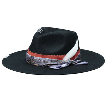 Refined Felt Hat – Iconic Silhouette, Custom Print and Feathers