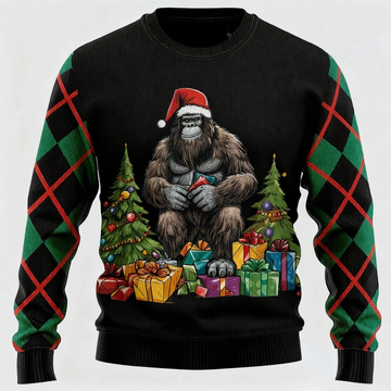 Playful Animal Pattern Design - Maximalist Christmas Print Ugly Sweater