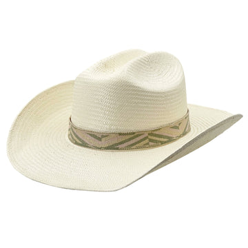 Summer Straw Hat – Soft Curve, Minimal Fabric Band