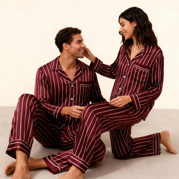 Elegant Satin Pajama Set for Couple