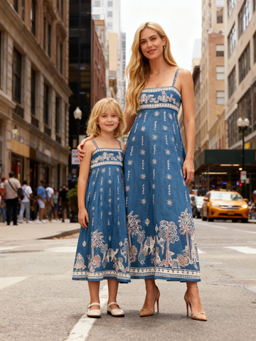 Matching Mother-Daughter Printed Dress