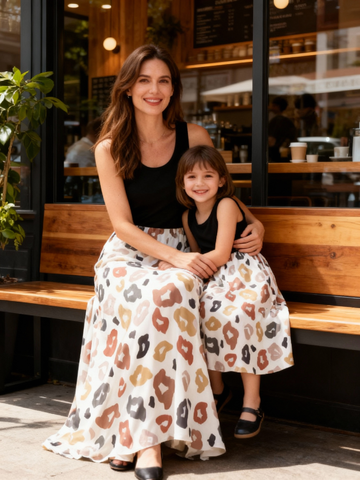 Mommy + Mini Pairing Dress – Elegant Maxi Style Perfect for Vacation Photos