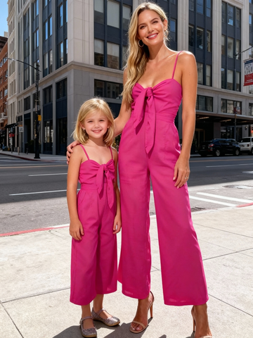 Matching Mother-Daughter Cotton Twist Detail Jumpsuit