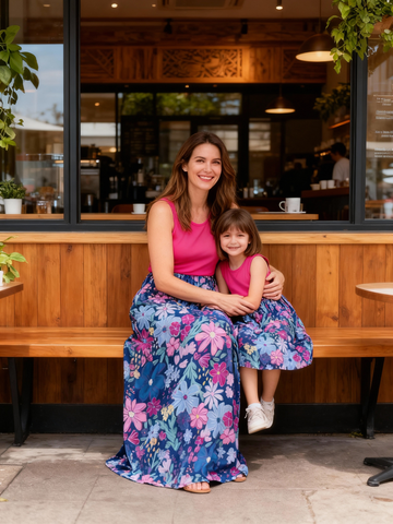 Mom & Me Maxi Dress Set – Sleeveless Flowing Style