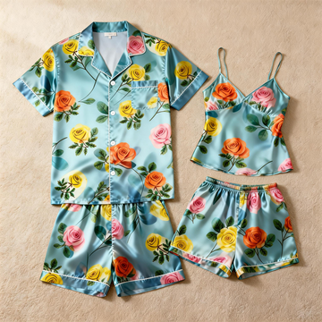 Limited Edition Couple Classic Satin Pajamas