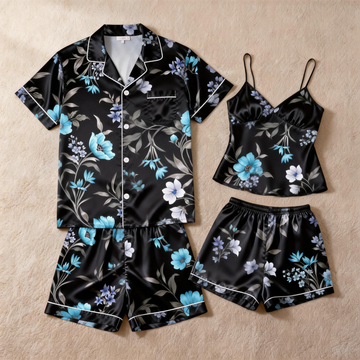 Couple¡¯s Satin Sleepwear Set ¨C Short & Comfortable