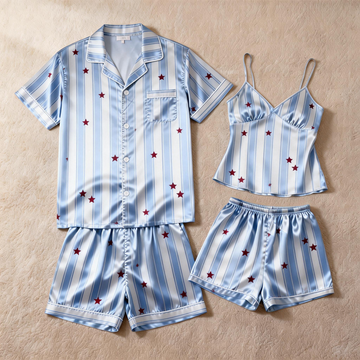 His & Her Silky Satin Pajamas ¨C Matching Sleep Set