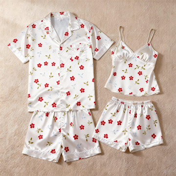 Romantic Silky Sleep Set for Couples ¨C Satin Pajamas