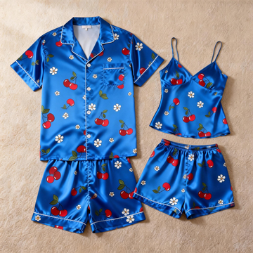 Couple¡¯s Silky Sleep Shorts ¨C Satin Pajama Set