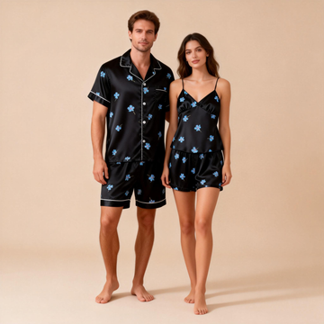 Silky Satin Sleepwear for Him & Her – Classic Matching Set