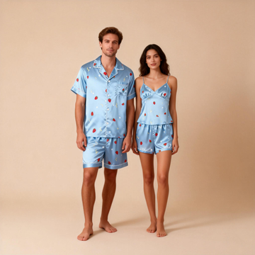 Couple’s Silky Night Outfit – Satin Pajama Short Set