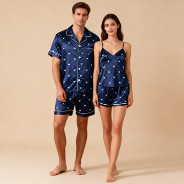 Matching Silky Pajamas for Two – Satin Short Set