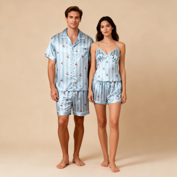 Silky Classic Sleepwear for Couples – Satin Pajama Set