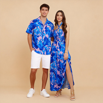 Coordinated Couple Prints – Men’s Shirt & Women’s Boho Long Dress
