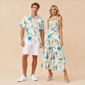 Coordinated Couple Prints – Men’s Shirt & Women’s Boho Long Dress