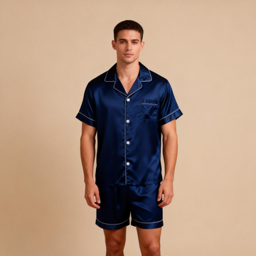 Silky Satin Solid Sleep Set for Men