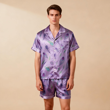 Luxury at Home: Men Satin Pajamas Short Set