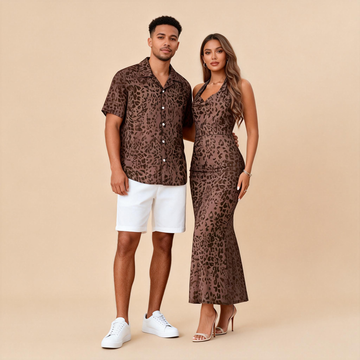 Matching Tropical Couple Set – Short Sleeve Shirt & Maxi Sundress