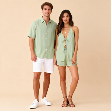 Coordinated Couples Summer Outfit -Green