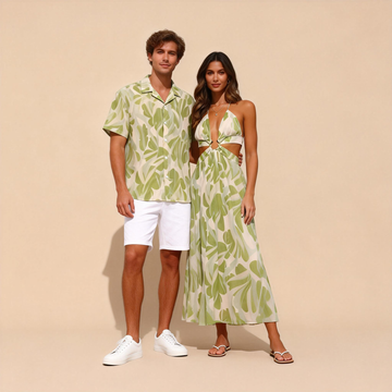 Couples Matching Prints – Shirt & Spaghetti Strap Dress