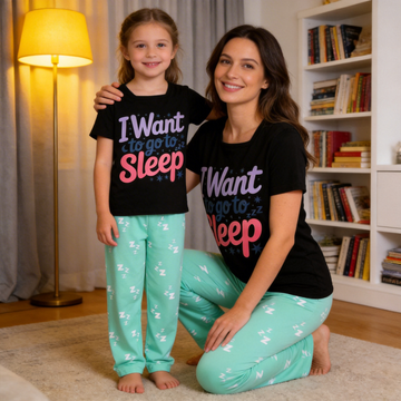 I Want to go to Sleep Mom and Daughter Matching Pajamas