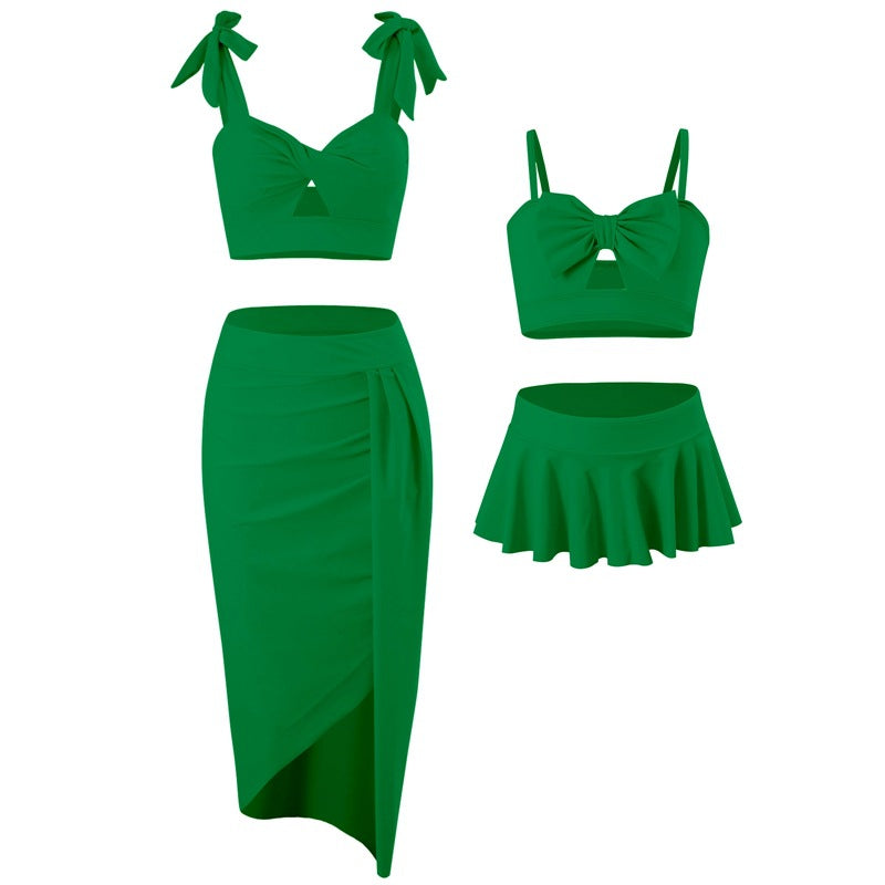 Mother and Daughter Three-Piece Swimsuit Set