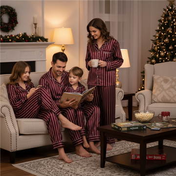 Elegant Satin Pajama Set for the Whole Family