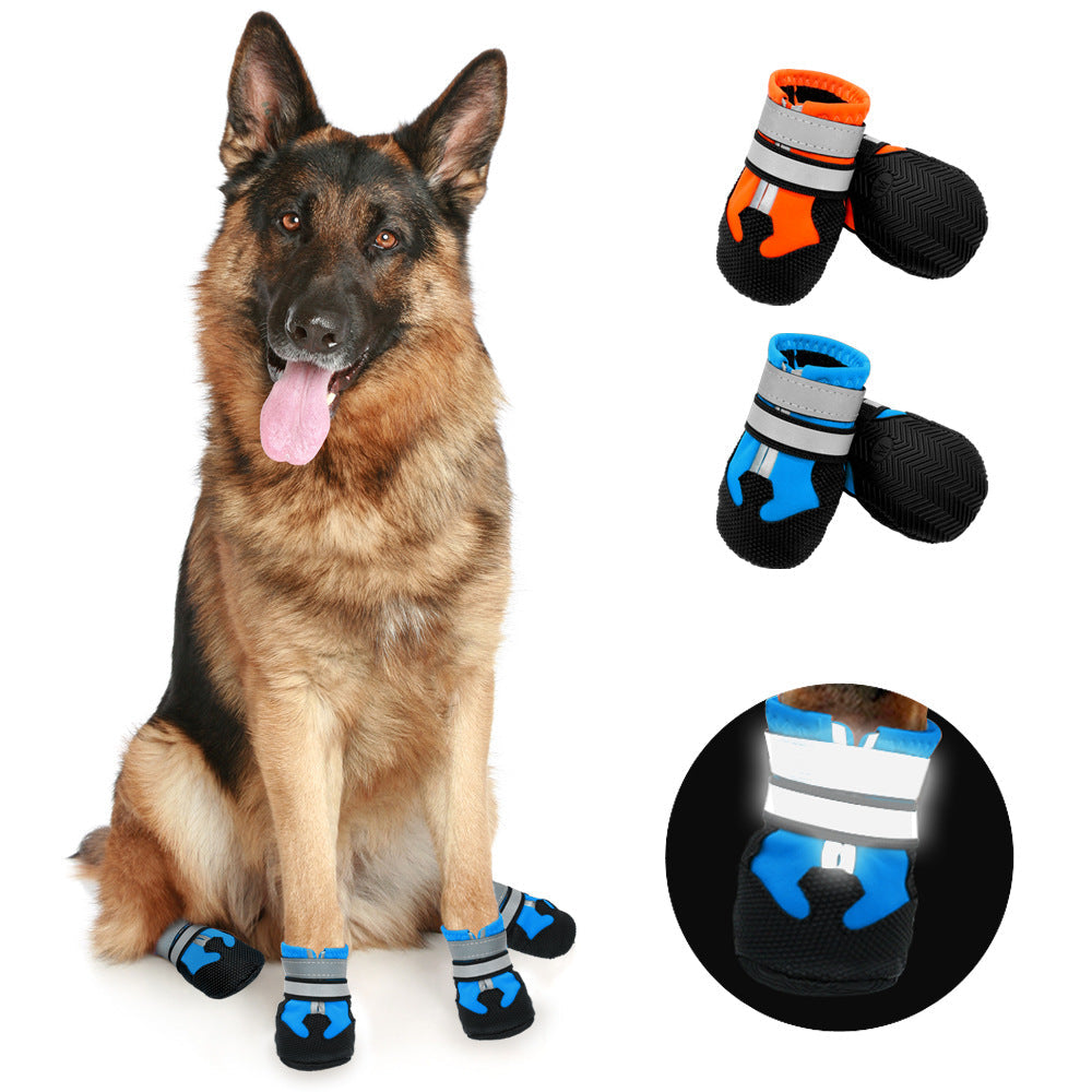 4PCS Waterproof Snow Boots for Large Dogs with Reflective Strips - Keep Your Pet's Paws Warm, Dry, and Visible