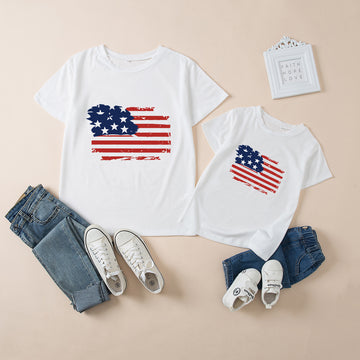 Mother and Me 4th Of July Flag Print Tshirt